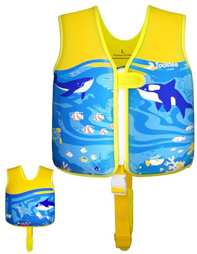 Tooklee Giubbotto da Nuoto per Bambini – Sistema di Galleggiamento Regolabile a 8 Pannelli, Testato TÜV e sicuro – Comfort in Neoprene Morbido, Struttura Resistente
