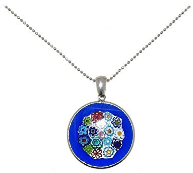 Venetiaurum - Collana per Donna Con Pendente Murrina In Vetro Originale Di Murano E Argento 925 - Gioiello Made In Italy Certificato