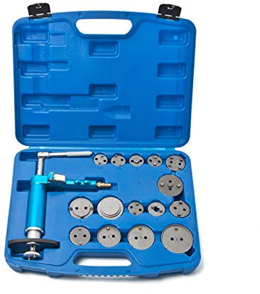 LLCTOOLS Kfz Dog Universal Bremskolbenrücksteller 16-teilig | Bremsenrücksteller pneumatisch | KFZ Werkzeug Bremsen Bremssattel | Kolbenrücksteller | Druckluft Bremsenrückstellwerkzeug | Bremskolben