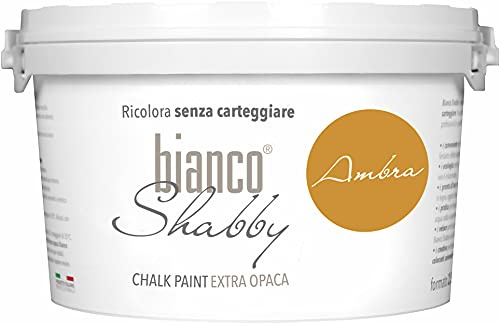 bianco Shabby® Chalk Paint Ambra kritfärg för möbler och väggar, vintage-effekt, shabby chic, extra matt (2,5 liter)