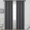My home store Blackout Curtains for Bedroom-2 PCs Soft Thermal Insulated Blackout Curtain with Ring Top Eyelets & Tie Backs- Lightweight, Energy Saving Curtains Charcoal W46” ×L72”