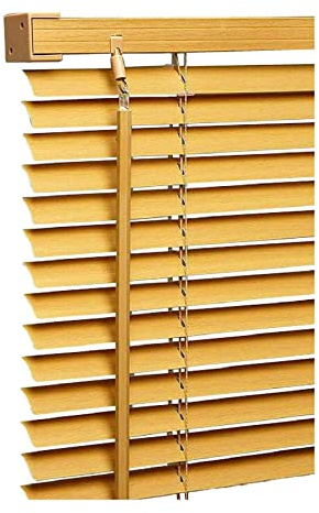 Wood grain Effect - 120cm x 150cm - PVC Venetian Blinds - Teak Colour - Window Curtains - Child Safe Pull Cords - Included All Fittings