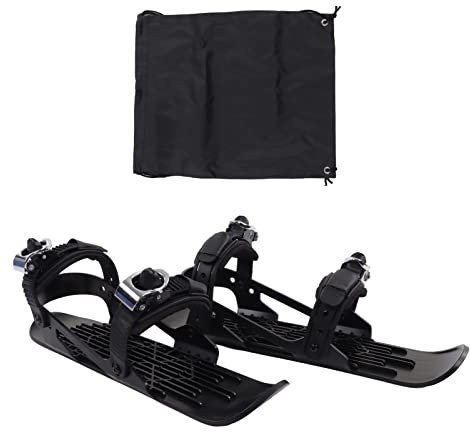 KENANLAN Mini Short Ski Skates för barn, Justerbara Korta Snowskates Skiboards, Utomhusskidåkning Vintersportutrustning, Vinterpjäxor för snö (svart)