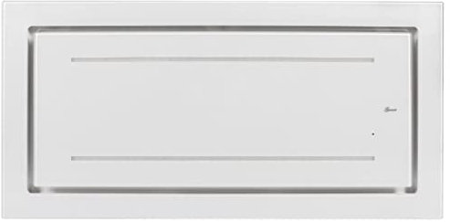 Gurari 341 WH 120 Hotte de plafond 120 cm 1000 m³/h en verre blanc, ventilateur de plafond, hotte d'évacuation, capot de recirculation, télécommande de qualité supérieure