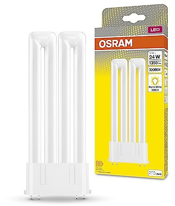 Osram DULUX LED F24 EM, 2G10, 12W, 1350lm, 3000K, warmweiße Lichtfarbe, LED-Ersatz für herkömmliche Kompaktleuchtstofflampen mit 4pol. 2G10 Stecksockel, extrem lange Lebensdauer, keine Aufwärmzeit