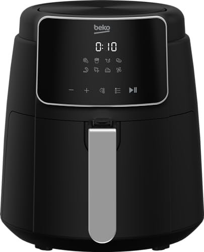 BEKO FRL2244B Digitale Luftfritteuse, Leistung 1500 W, 8 automatische Kochprogramme, 4,7 l Fassungsvermögen, Antihaftbeschichtung