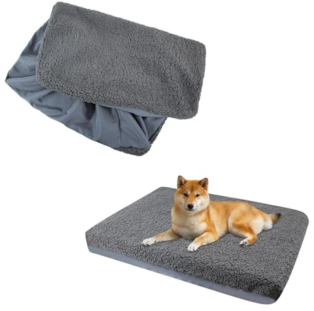 Fundas para camas de perros, cama de repuesto para perros, funda de felpa suave, resistente al agua, lavable, funda extraíble para cojín de perro (largo: 112 x 81 x 15 cm)