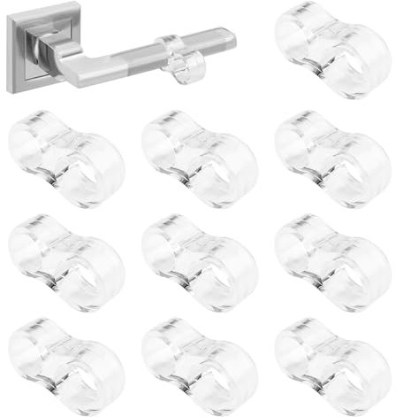 Dunkwckore 10 Pièces Butee de Porte, Transparent PVC Poignée Arret de Porte de Sans Percer, Butee de Porte Interieur Amortisseur pour Protéger Murs, Portes, Fenêtres, Meubles