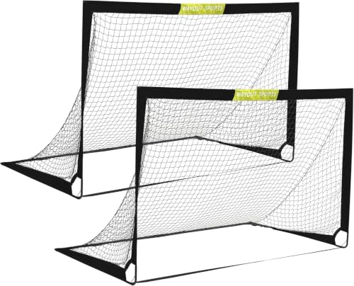 Wayout Sports - Porterías Fútbol Plegables (Negro, 183 x 120 x 120)