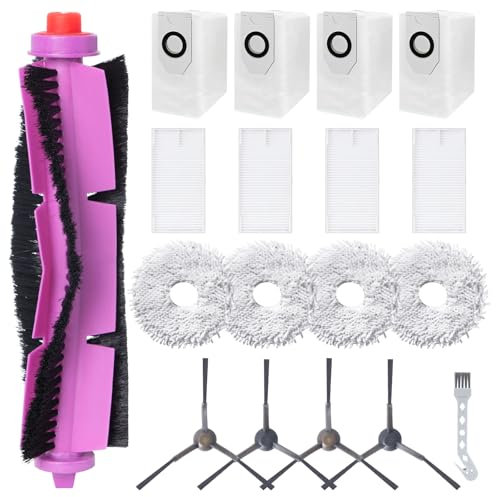 Jegehoyo Kit d'accessoires pour aspirateur robot Eureka J12 Ultra, 1 brosse principale, 4 filtres HEPA, 4 Chiffons, 4 sacs à poussière, 4 brosses latérales, 1 brosse de nettoyage