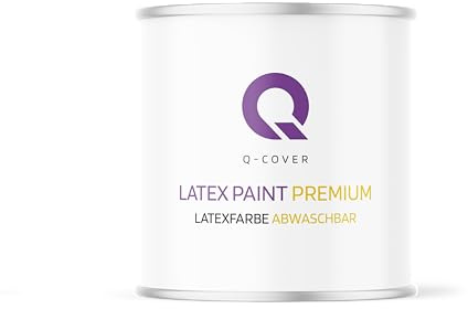 Q-COVER Voc - Vernice in lattice, lavabile, 2 l (circa 14 m²), colore Rosso fuoco, colore per interni, colore da parete, classe 2, colore opaco, per chi soffre di allergie, resistente all'abrasione