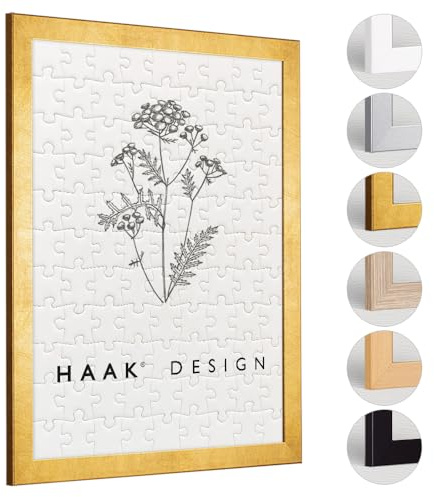 Haak Puzzlerahmen Tokio Blattgold 48 X 64 cm (ca. 1000 Teile) Bilderrahmen Rahmen für Puzzle