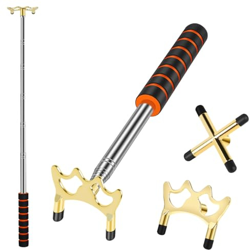 JETHMA Billards Cue Stick Bridge,Retractable Pool Rest Stick,Extension Snooker Cues Bridge with 2 Brass Bridge Head,Snooker Accessories for Snooker, Game, Competition