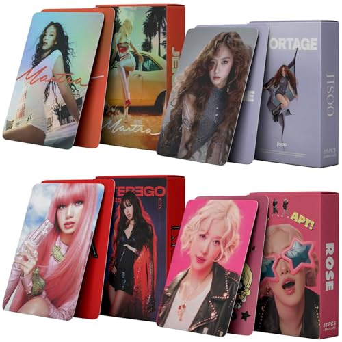 4 Sets/220 pièces BlackPiink SOLO Photocards, BP Album Born Merch Cartes | BlackPiink Cartoline Fotografiche Cadeau pour Fans