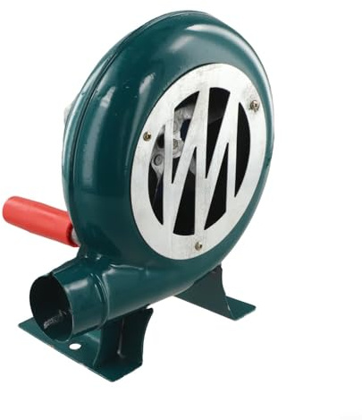 Souffleur manuel à manivelle pour cheminées, barbecues et camping, fabriqué en fer solide avec flux d'air stable pour accélération du feu (120 W)