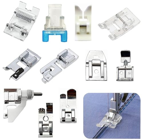 11 Pcs Presser Feets, Zipper Foot for Sewing Machines, Walking Foot for Sewing Machine, Tool-Free Instant Install Sewings Machine Feet, Used for Singer, Janome, Brother & Other Low Shank Machines