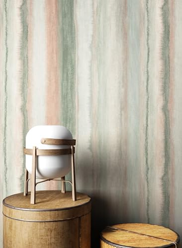 Newroom Tapete Grün Rosa Vlies Streifen - Modern Grafisch Verlauf Struktur für Wohnzimmer Schlafzimmer Küche