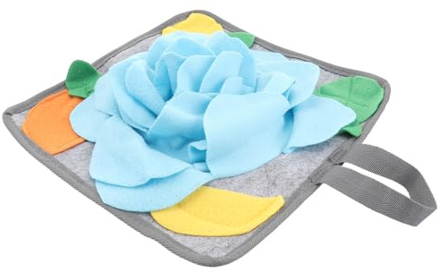 SHOWERORO Tappeto da Annusare per Conigli in Pile Polare Blu, Lavabile e Resistente, per L'addestramento e Foraggiamento Interattivo degli Animali Domestici