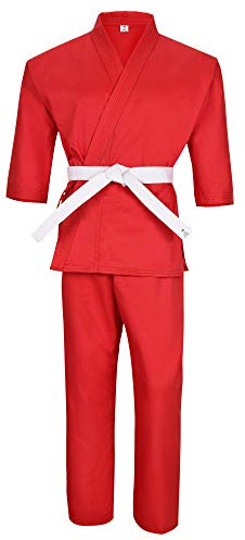 MACS Karate gi Martial Arts Elastic Drawstring Karate Uniform For Kids & Adult Lightweight Student Gi with Free Belt 2 (4'9-5'/110 lbs)
