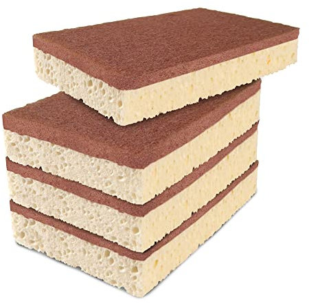 Spontex nachhaltiger Geschirrschwamm XXL, Öko-Spülschwamm, biologisch abbaubarer Küchenschwamm, 1 x 4 Stück