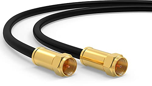RedStar24 Premium 5 m SAT-kabel – klass A+ digital koaxialkabel – F-kontakt antennkabel för TV, internetrouter och modem – Stöder HD, 4K UHD, DVB-S/S2 – Högkvalitativ satellitkabel svart