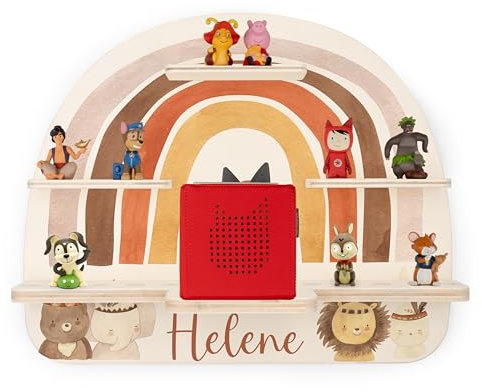 Kidsmood - Personalisiertes Tonie Regal | Wandregal Kinderzimmer für Tonie Box & Hörfiguren mit abgerundeten Ecken & Kanten | Tonie Box Regal mit Magnetplättchen als personalisierte Geschenke Kinder