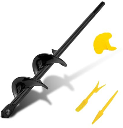 HAIMAYEE Trapano a Spirale da Giardino 4X22cm Trapano a Mano Attrezzo da Giardinaggio Solida Punta Elicoidale Buco di Fiori Piantando Arbusti dell'Albero