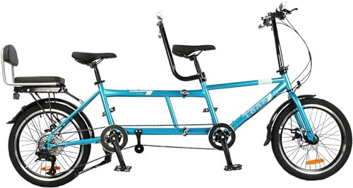 Kcolic 20 Inch Folding Tandem Bicycles Beach Cruiser Bicycle for Adults, Tandem Bicycle, Adjustable 7 Speed Tandem Bikes Cruiser Bicycle C