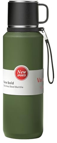 XUDREZ Thermal Flask 1 L - Keeps 24 Hours Hot and Cold Drinks - 316 Stainless Steel Water Bottle with Layered Filter, Leakproof Vacuum Insulated Bottles with Lid Serves As A Cup for Tea Work Milk