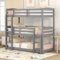 Single-Size-Holz-Dreier-Etagenbett für Kinder, 90 x 200cm (Grau)