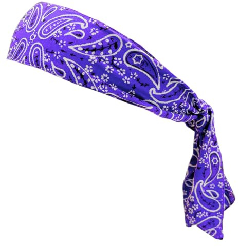 MDSTYLE Diadema tipo bandana para hombres y mujeres, accesorios para el cabello, cachemira y banda de sudor de color sólido para deportes, entrenamiento, diadema para el cabello (morado, cachemira)