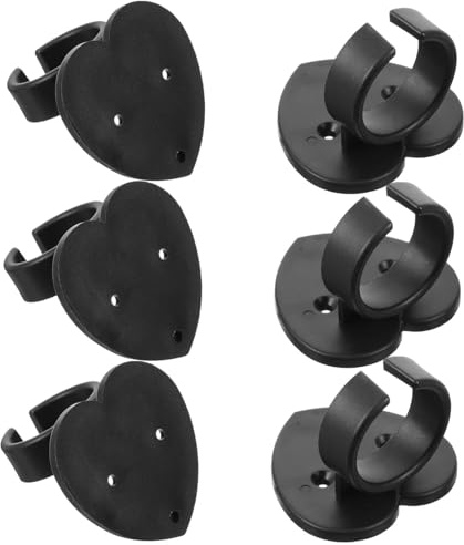 BESPORTBLE Set 6 Pezzi Morsetti per Microfono a Forma di Cuore in Abs Nero Supporto da Parete e Gestione Cavi per Accessori Microfono in Varie Occasioni