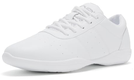 OLORA Girls Cheer Shoes White Cheerleading Dance Sneakers Breathable Lightweight Comfortable for Youth Athletic Training Tennis Sport Dancing Cheerleader Competition US Size 4