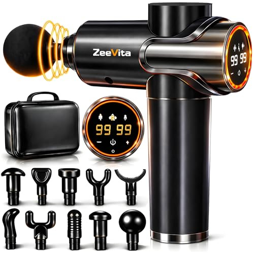 Pistolet de massage à 99 vitesses avec 3 modes, masseur portable des tissus profonds pour soulager la douleur, masseur d'athlète à percussion pour tension musculaire, épaule, dos, corps, cou, bras