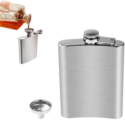 Hominas Petacas de Alcohol 8 oz/ 220 ml Whisky Portátil Flask Frasco de Acero Inoxidable con Embudo a Prueba de Fugas para Escalada Camping Barbacoa Bar Fiesta