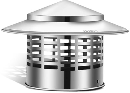 Comignolo Canna Fumaria in Acciaio Inox, Terminale Canna Fumaria, Adatta per Tubi Diametro 75-300 mm, Per Tubi Stufe, Caminetti, Caminetti(100mm/3.9in)