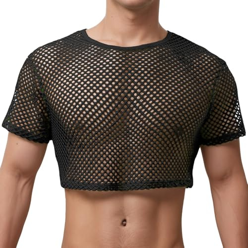 Générique Tshirt Sexy pour Homme Débardeur en Résille Charmant et Attirant Design Sensuel Adapté Aux Moments Privés Confortable Polyvalent Facile à Enfiler avec Un Style Distingué