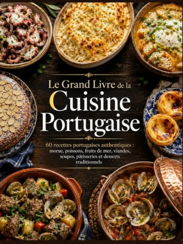 Le Grand Livre de la Cuisine Portugaise: 60 recettes portugaises authentiques : morue, poissons, fruits de mer, viandes, soupes, pâtisseries et desserts traditionnels