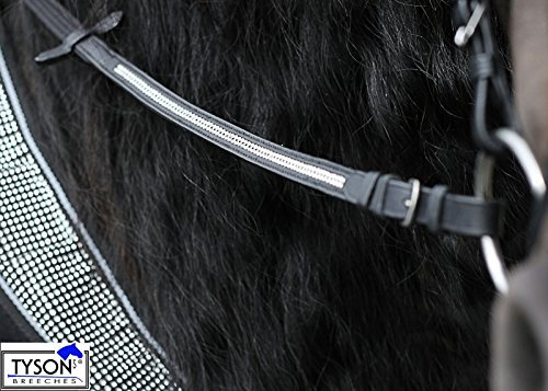 Tysons Breeches Zügel Glitzer Art Strass Gurtzügel gummiert Total Länge = 2,40 2,60 2,80 Schwarz (2,40)