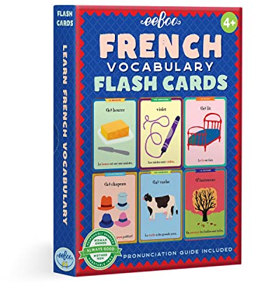 eeBoo: French Vocabulary Flash Cards, Learn French, Imaginative Problem Solving, Educational Games that Cultivates Conversation, Socialization, and Skill-Building, Perfect for Ages 4 and up