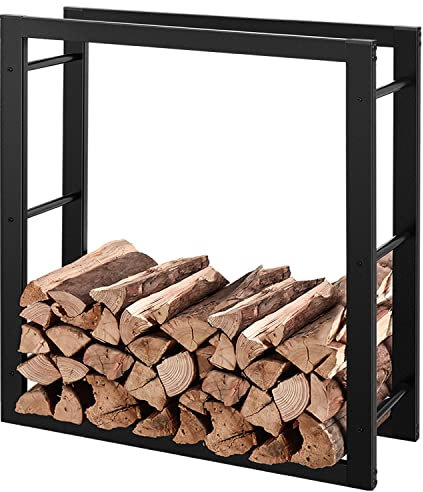 RANSENERS Kaminholzregal 160x27x150cm (Mehr Größe Optional) - Metall Brennholzregal Feuerholzregal Stapelhilfe Innen und Aussen