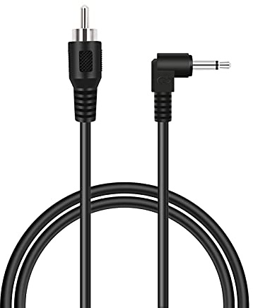 Bolvek - Cavo adattatore RCA maschio a 3,5 mm 1/8 90 gradi angolo retto monofonico mono maschio spina jack connettore audio convertitore per pre-amp subwoofer Soundbar altoparlanti