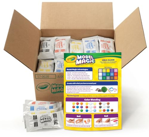 Crayola Model Magic (30 Pack), Air‑Dry Modeling Material for Kids, Soft Modeling Clay Alternative for Arts & Crafts, 15 Colors, 1 oz Packs, Classroom Supplies