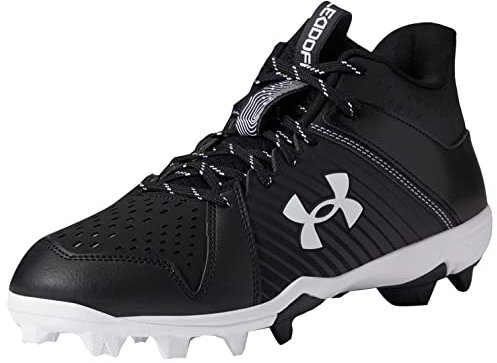 Under Armour Leadoff Herren-Baseballschuh aus Gummi, geformt, (001) Schwarz/Schwarz/Wei , 48.5 EU