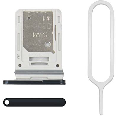 MMOBIEL DUAL SIM Card Slot Tray Holder Replacement Compatible With Samsung Galaxy S21 FE 5G - 6.4 inch - 2022 - Incl. SIM Pin - Black