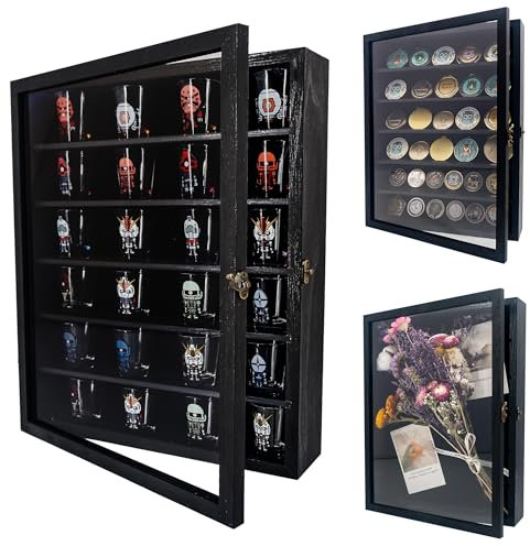 FramePro 30x40 cm Marco de Fotos 3D, Shadow Box con 5 dividirs, 12x16 Pulgada Caja De Viaje para Recuerdos (Negro)