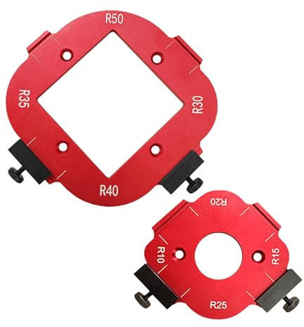 Radie Jiggroutermallar, aluminiumlegering träskiva bågskärningsverktyg hjälpverktyg, router hörn jigg gör-det-själv-mall R10 R15 R20 R25 R30 R35 R40 R50