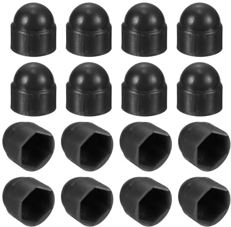 QUARKZMAN 50Pcs Cache-Écrous Hexagonaux, M4 Capuchon de Protection en Plastique Noir pour Écrous à Tête Hexagonale, Boulons
