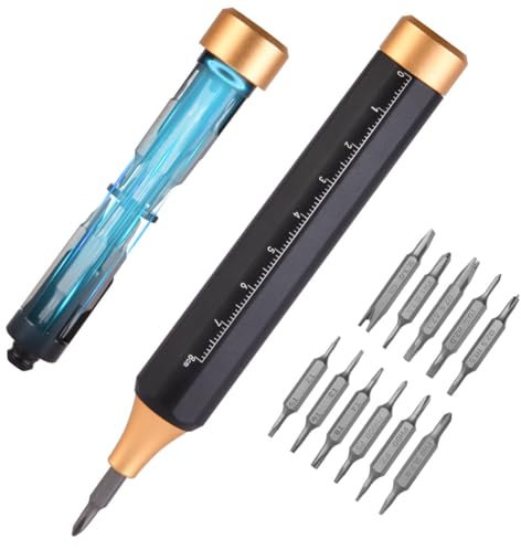 OSDUE Juego de Destornilladores, 22 en 1 Juego de Destornillador de Carraca Magnético de Precisión Electrónico con Broca Magnética, para Teléfonos Móviles, Portátiles,Gafas, Relojes, Oro Negro