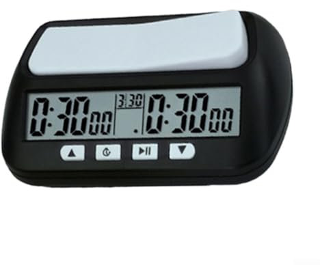 Professionelle digitale Schachuhr, große Wippentaste, Schachcloc, digitaler Schachtimer mit flexiblen Betriebsmodi, digitaler Timer für Schachspiele (A)